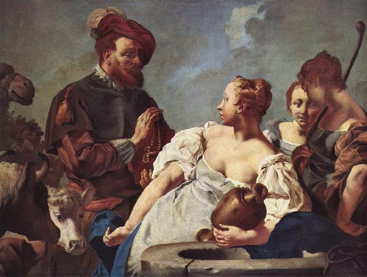 PIAZZETTA, Giovanni Battista Rebecca am Brunnen France oil painting art